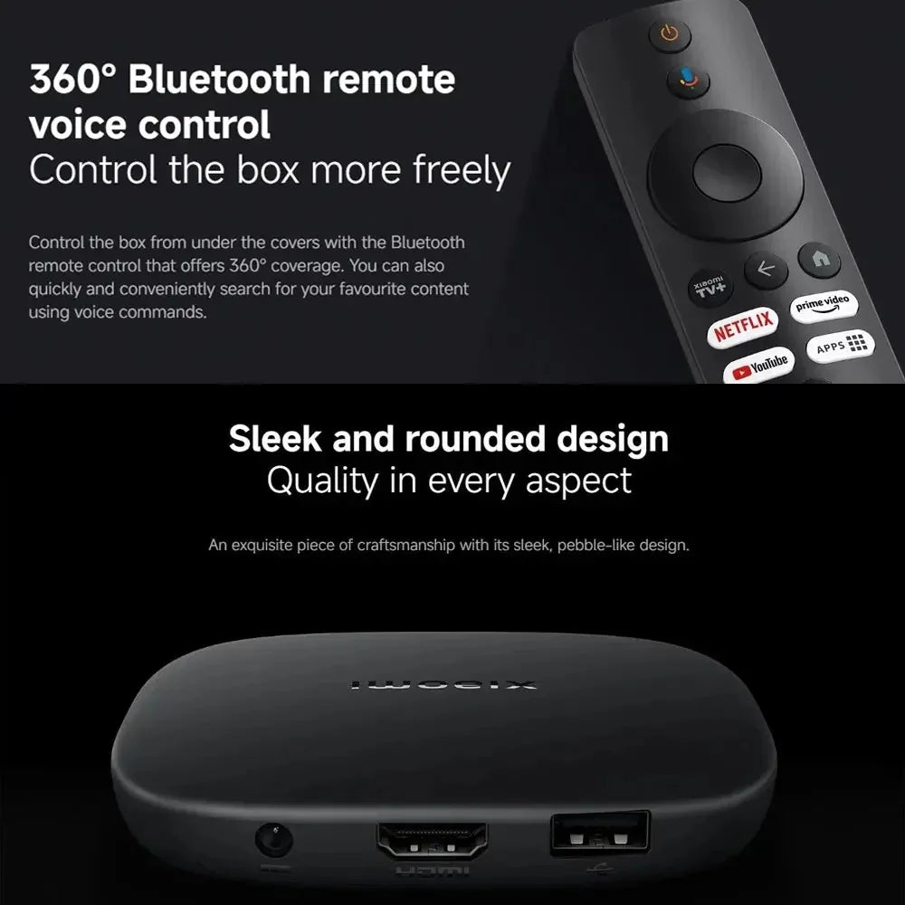 Xiaomi TV Box S 3. Generation 4K Ultra HD Bluetooth 5.2 Wi-Fi 6 32GB Speicher Google TV Google Assistant Smart Media Control