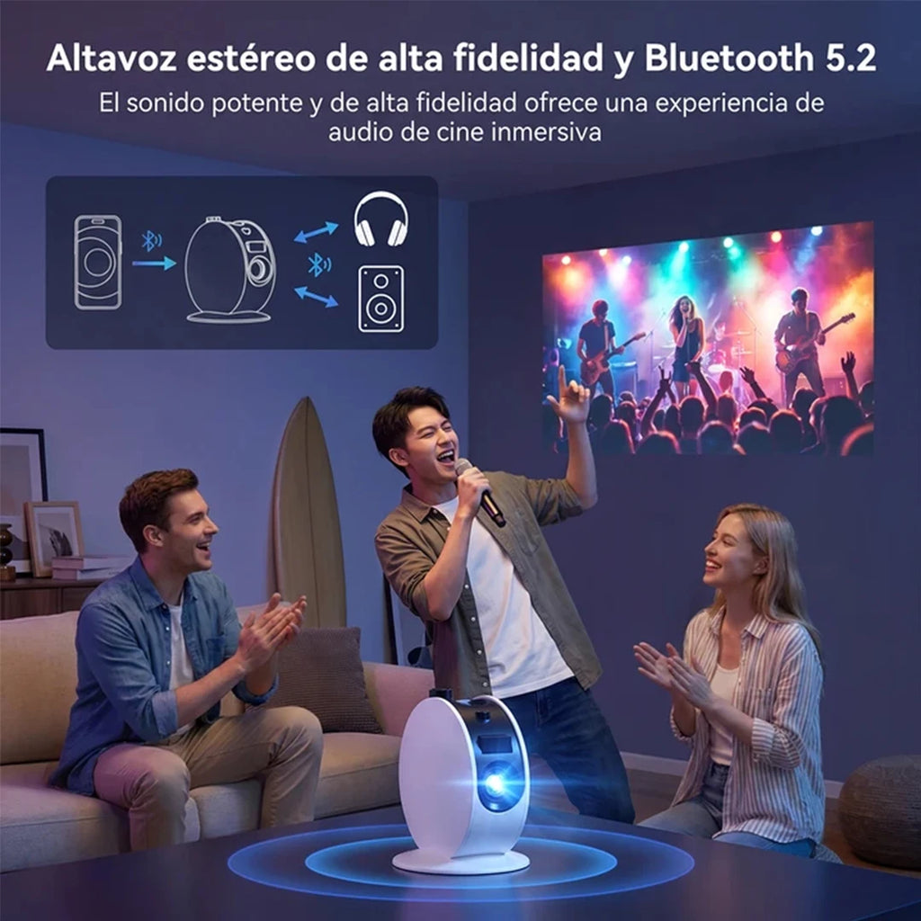 Intelligenter Projektor Sternenlicht 750ANSI Autofokus WiFi6 BT5.2 Bluetooth-Lautsprecher Google TV Netflix Heimkino-Projektor