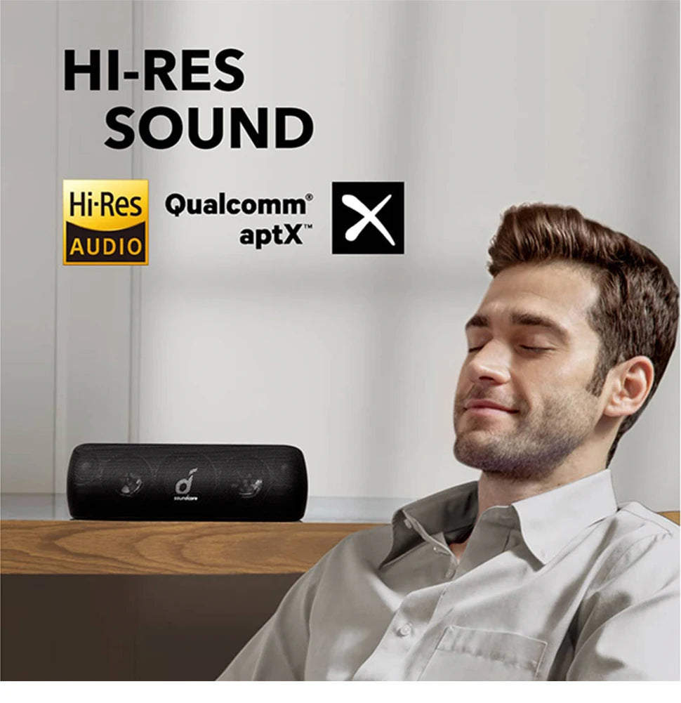 (EU stock) Soundcore Motion+ Bluetooth Lautsprecher, Hi-Res 30W Audio, BassUp Technologie, kabelloser HiFi-Lautsprecher mit App-