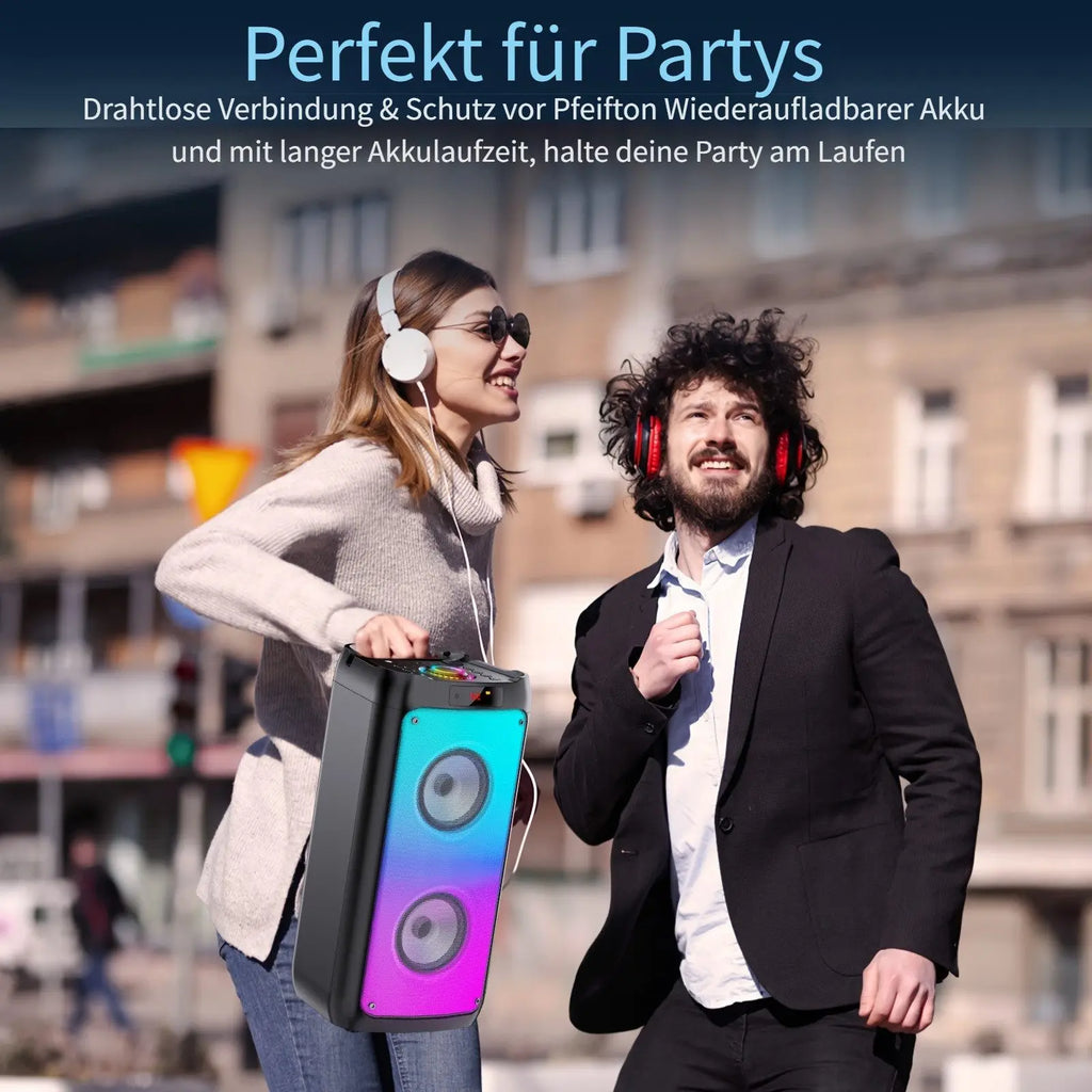 JYX T10 Party Tragbare Bluetooth-Lautsprecher Karaoke-Maschine (für Urlaubsparty, TWS)