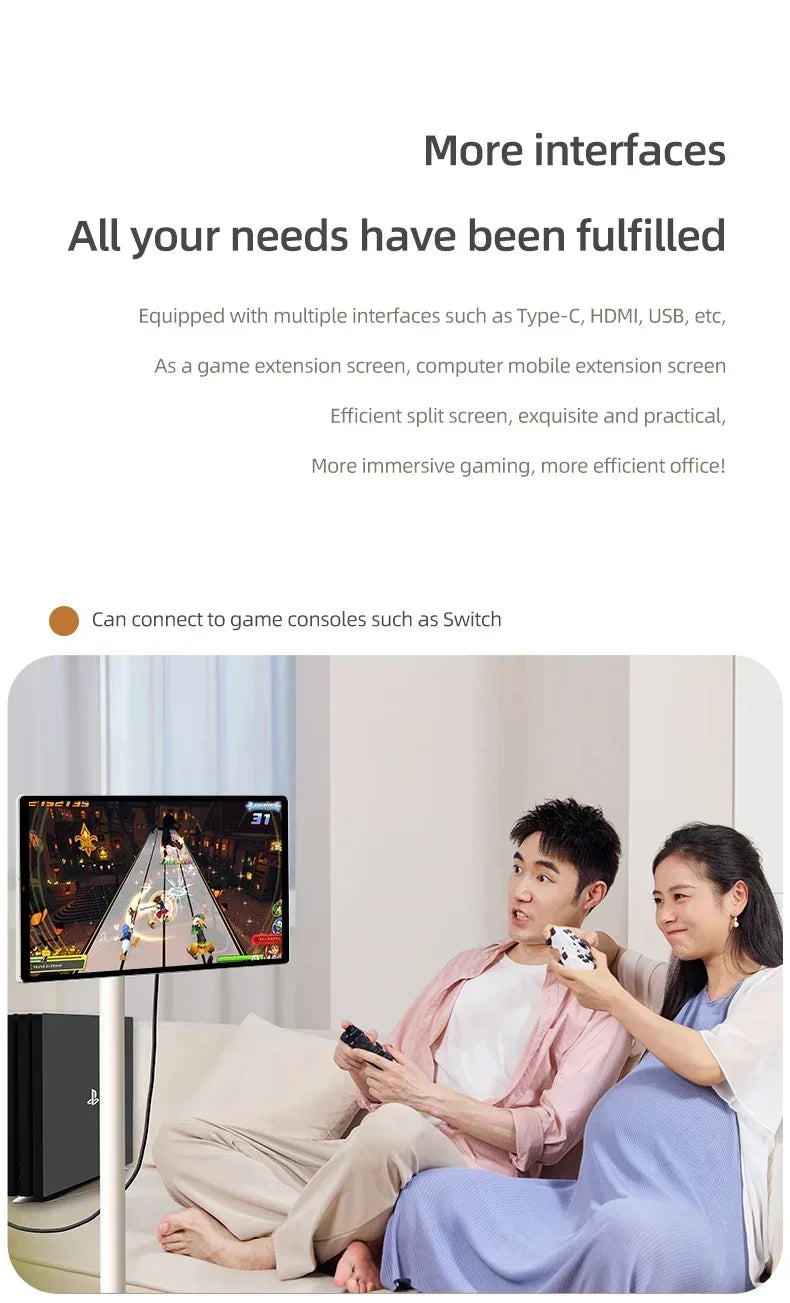 2025 21,5 Zoll tragbarer Smart-TV mit weißem Gehäuse, Fabrikmonitor LCD für digitales Marketing Stand by Me TV