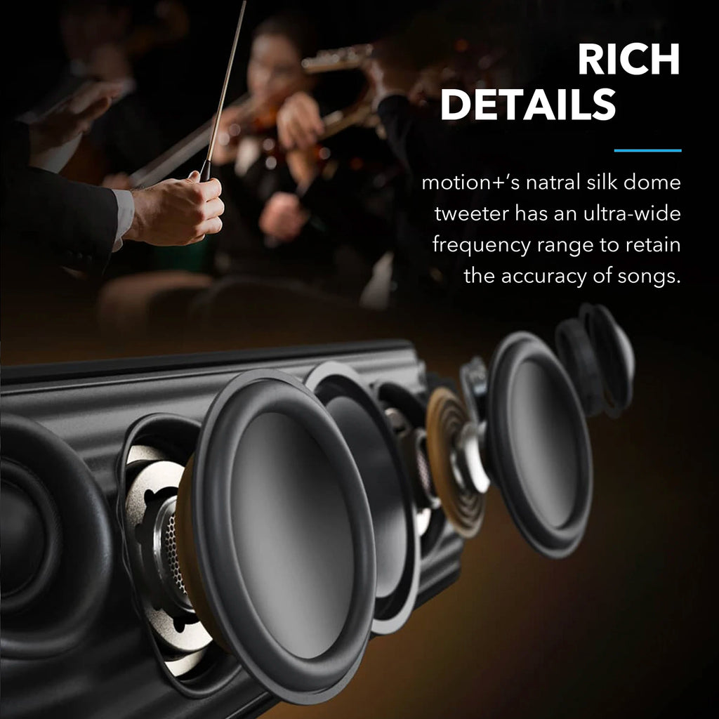 (EU stock) Soundcore Motion+ Bluetooth Lautsprecher, Hi-Res 30W Audio, BassUp Technologie, kabelloser HiFi-Lautsprecher mit App-