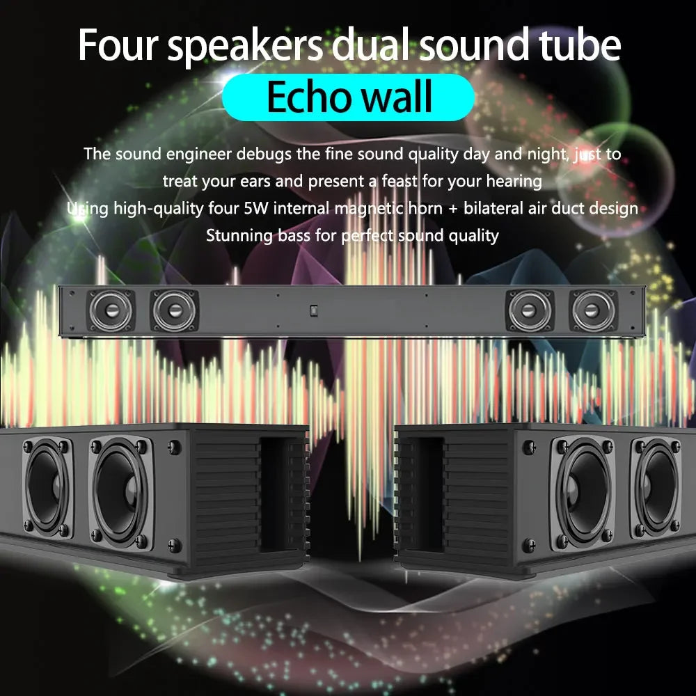 Drahtloses Bluetooth-Soundbar-Lautsprechersystem Super Power Sound-Lautsprecher Kabelgebundener drahtloser Surround-Stereo-Heimkino-TV-Projektor