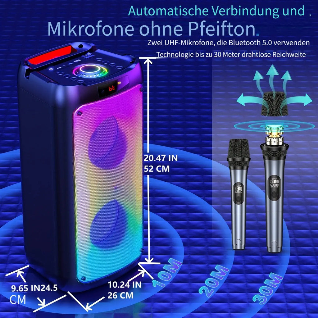 JYX T10 Party Tragbare Bluetooth-Lautsprecher Karaoke-Maschine (für Urlaubsparty, TWS)