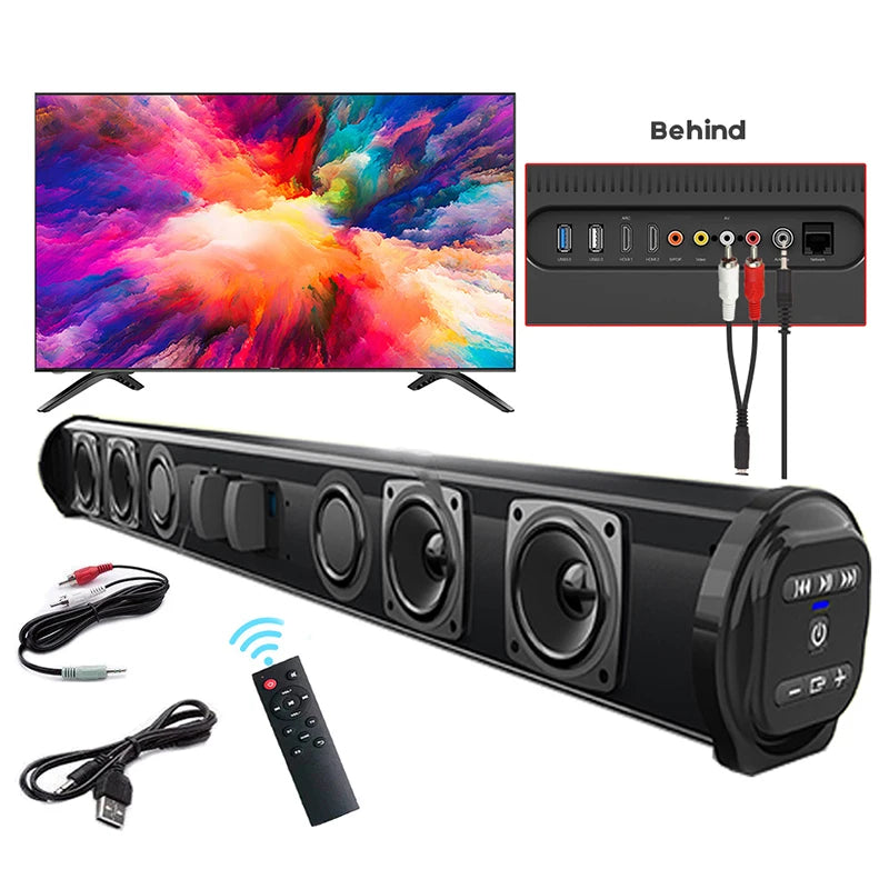 Drahtloses Bluetooth-Soundbar-Lautsprechersystem Super Power Sound-Lautsprecher Kabelgebundener drahtloser Surround-Stereo-Heimkino-TV-Projektor