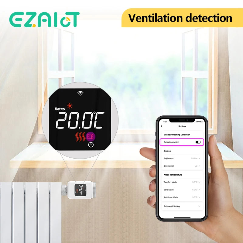 Tuya Smart WiFi Thermostatventil TRV Programmierbare APP Fernbedienung Temperaturregler Heizung mit Alexa Google Home