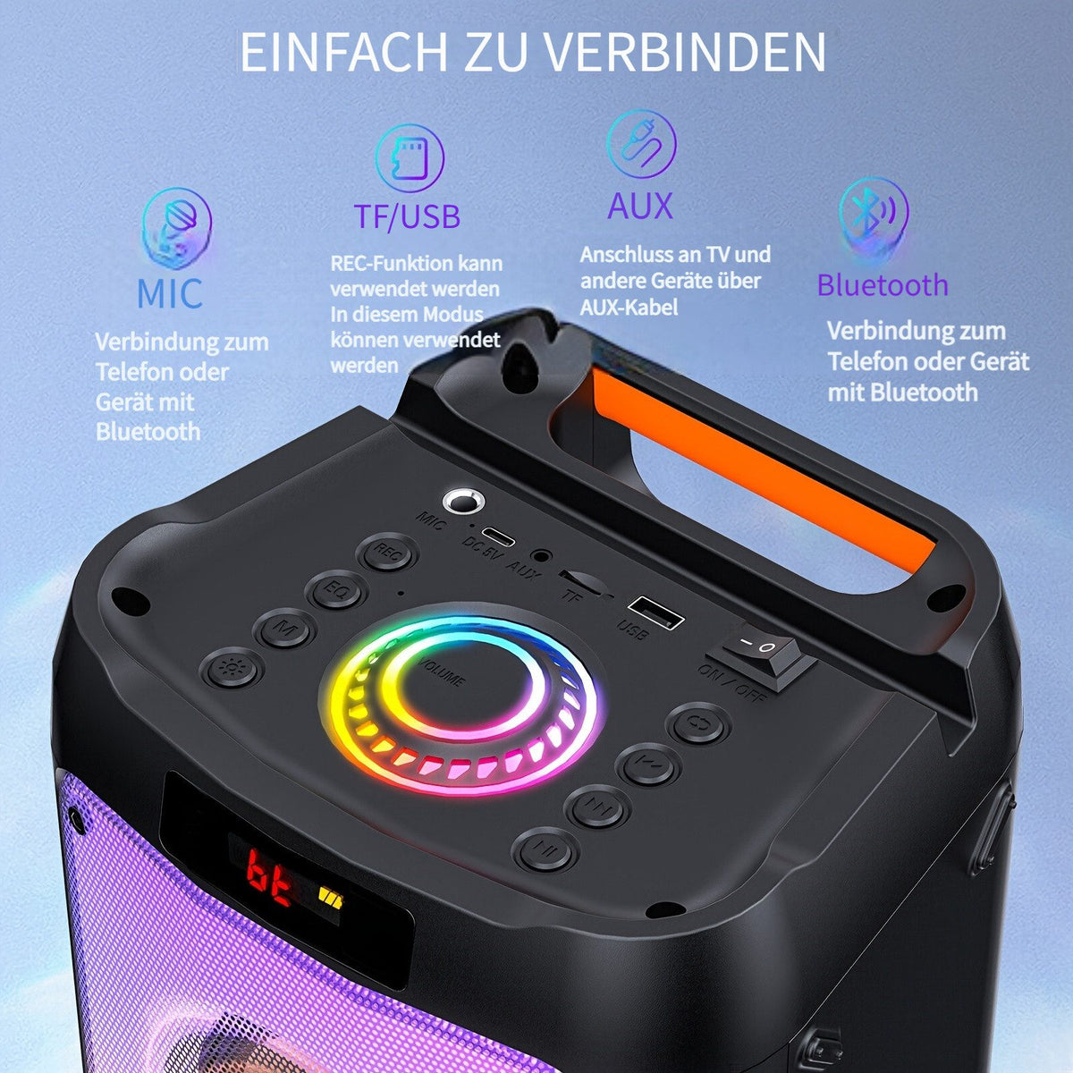JYX T10 Party Tragbare Bluetooth-Lautsprecher Karaoke-Maschine (für Urlaubsparty, TWS)
